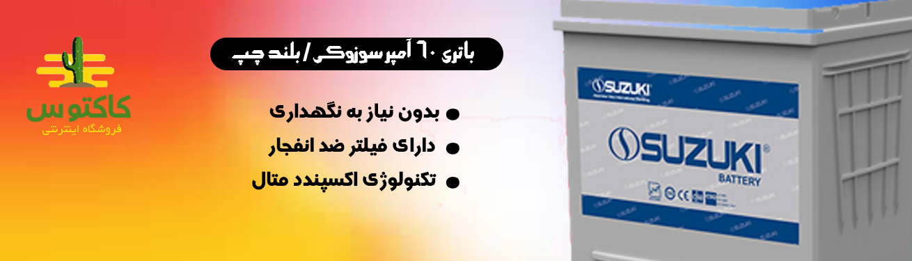 باتری 60 آمپر سوزوکی دارای فیلتر صد انفجار