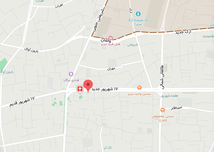 نقشه دفتر تبریز شرکت کاکتوس